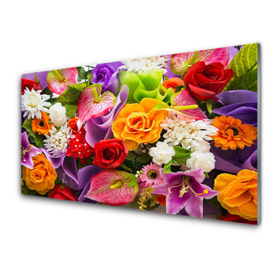 Kitchen Splashback Flowers floral multi