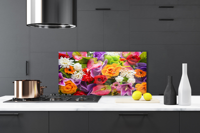 Kitchen Splashback Flowers floral multi