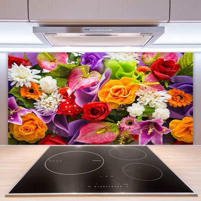 Kitchen Splashback Flowers floral multi