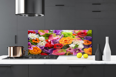 Kitchen Splashback Flowers floral multi