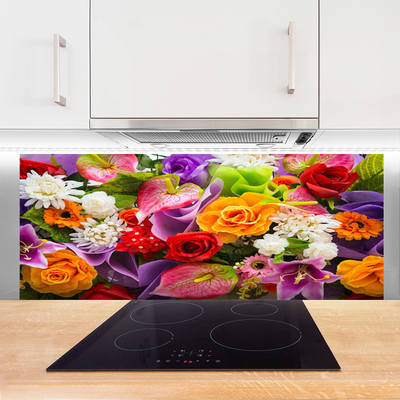 Kitchen Splashback Flowers floral multi