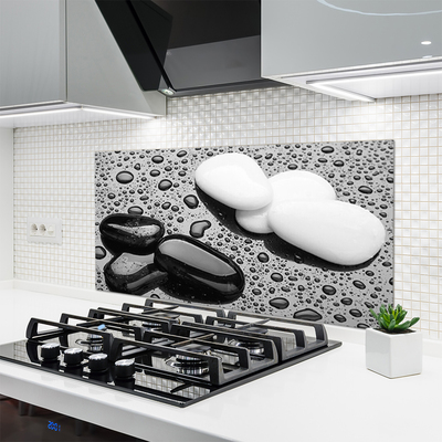 Kitchen Splashback Stones art black white