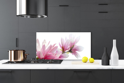 Kitchen Splashback Magnolia blossoms floral pink