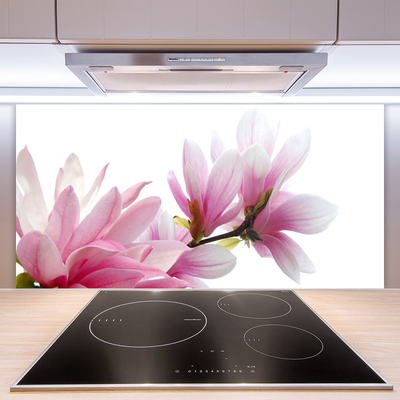 Kitchen Splashback Magnolia blossoms floral pink