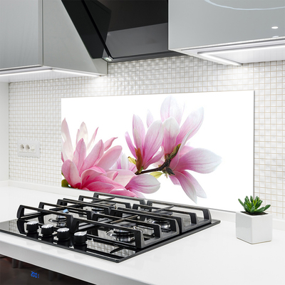 Kitchen Splashback Magnolia blossoms floral pink