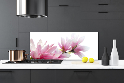 Kitchen Splashback Magnolia blossoms floral pink