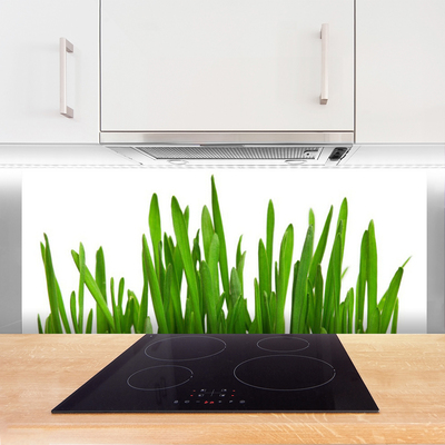 Kitchen Splashback Grass floral green white