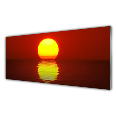 Kitchen Splashback Sunset sea landscape orange yellow