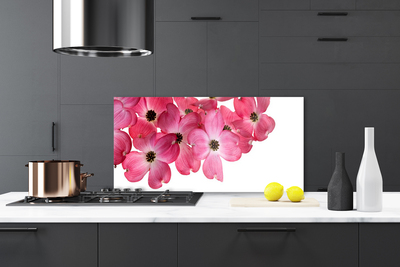 Kitchen Splashback Flowers floral pink white