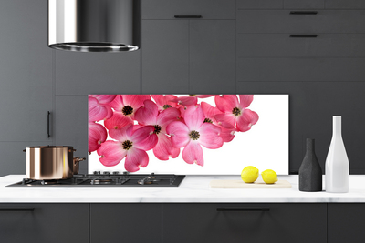 Kitchen Splashback Flowers floral pink white