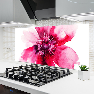 Kitchen Splashback Flower floral pink white