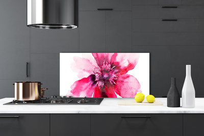 Kitchen Splashback Flower floral pink white