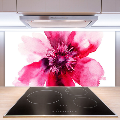 Kitchen Splashback Flower floral pink white