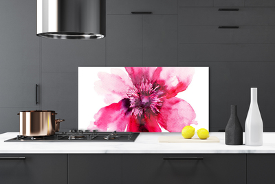 Kitchen Splashback Flower floral pink white