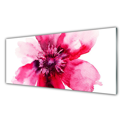 Kitchen Splashback Flower floral pink white