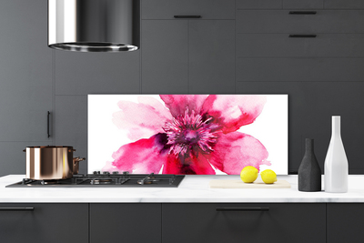 Kitchen Splashback Flower floral pink white