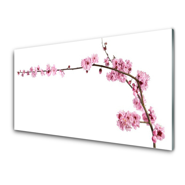 Kitchen Splashback Flowers floral pink white