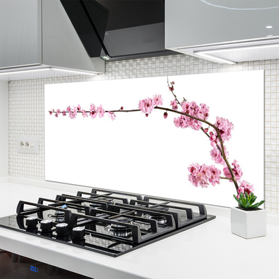 Kitchen Splashback Flowers floral pink white