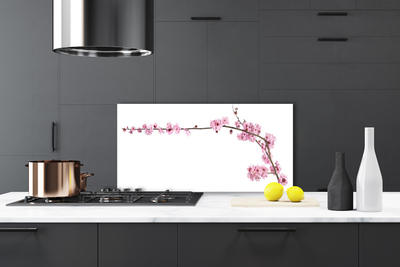 Kitchen Splashback Flowers floral pink white