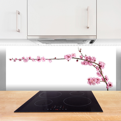 Kitchen Splashback Flowers floral pink white