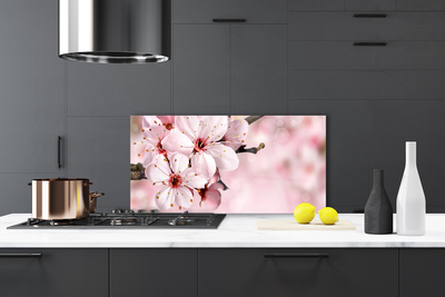 Kitchen Splashback Flowers floral pink