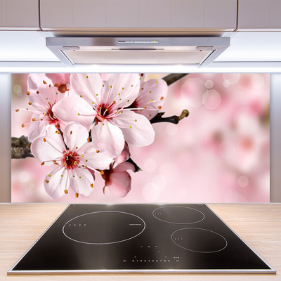 Kitchen Splashback Flowers floral pink