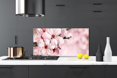 Kitchen Splashback Flowers floral pink