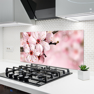 Kitchen Splashback Flowers floral pink