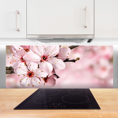 Kitchen Splashback Flowers floral pink