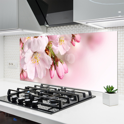 Kitchen Splashback Flowers floral pink