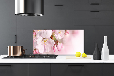 Kitchen Splashback Flowers floral pink