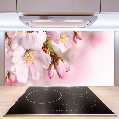 Kitchen Splashback Flowers floral pink