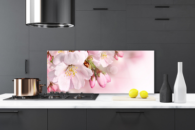 Kitchen Splashback Flowers floral pink