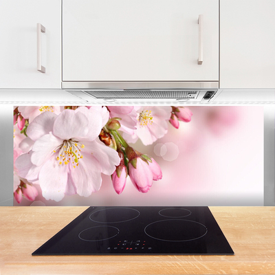 Kitchen Splashback Flowers floral pink