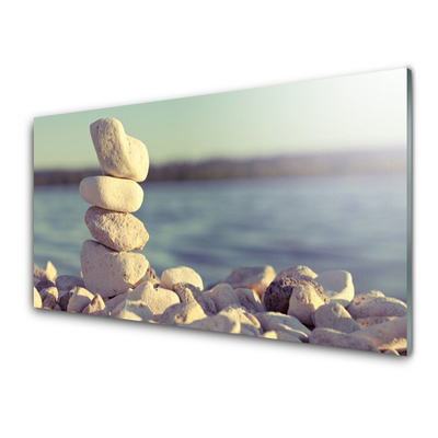 Kitchen Splashback Stones art white