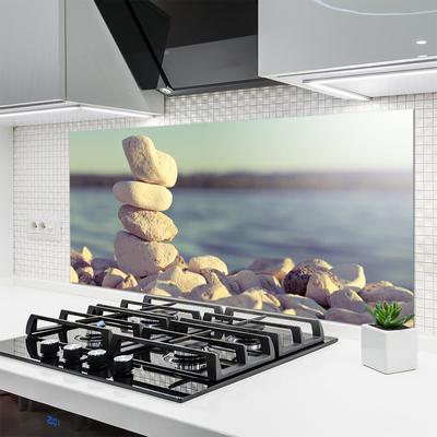 Kitchen Splashback Stones art white