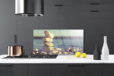 Kitchen Splashback Stones art white