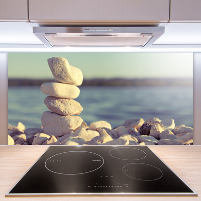 Kitchen Splashback Stones art white