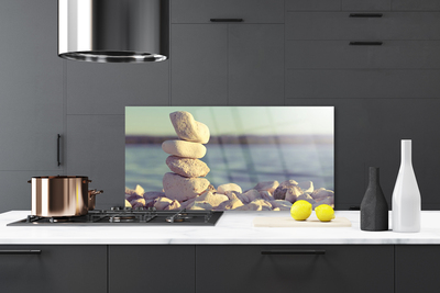 Kitchen Splashback Stones art white