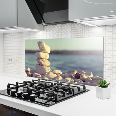 Kitchen Splashback Stones art white