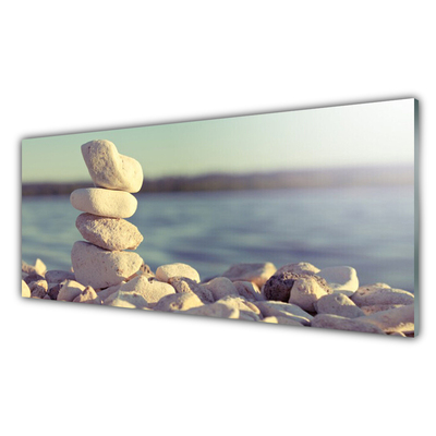 Kitchen Splashback Stones art white