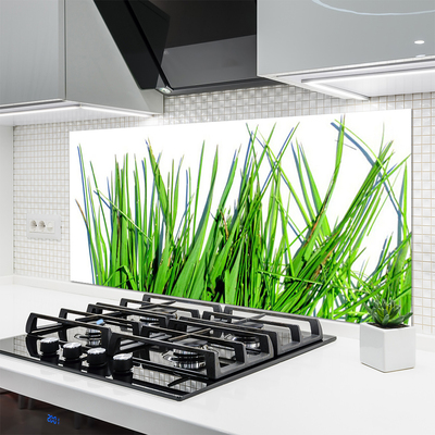 Kitchen Splashback Grass floral green