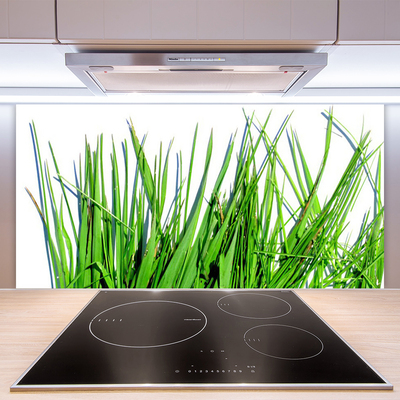 Kitchen Splashback Grass floral green