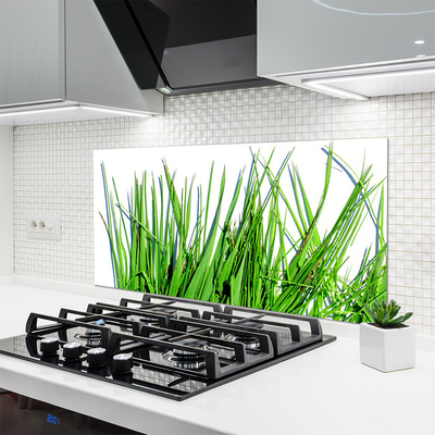 Kitchen Splashback Grass floral green