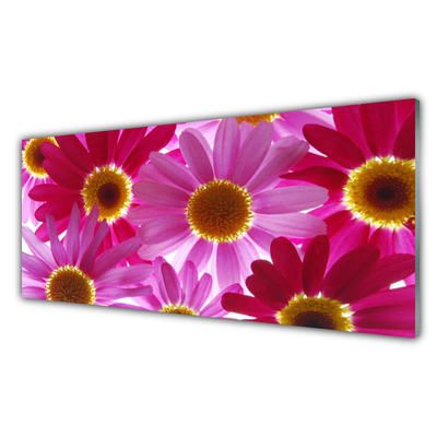 Kitchen Splashback Flowers floral pink yellow