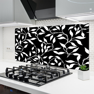 Kitchen Splashback Abstract art black white