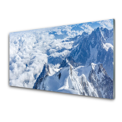 Kitchen Splashback Mountains landscape grey white