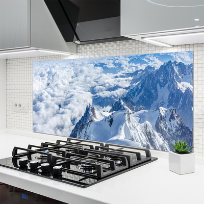 Kitchen Splashback Mountains landscape grey white