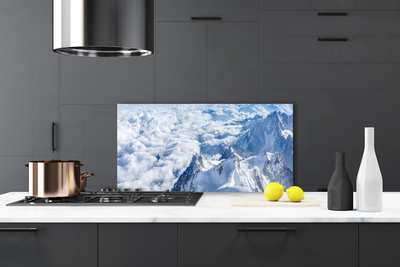 Kitchen Splashback Mountains landscape grey white