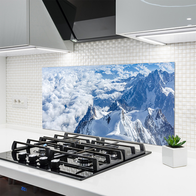 Kitchen Splashback Mountains landscape grey white